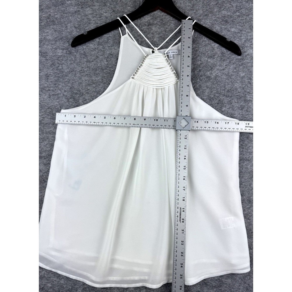 NAKED ZEBRA Ladies Halter Blouse, Bead Embellished Front, Sleeveless, Size Large - Picture 3 of 6